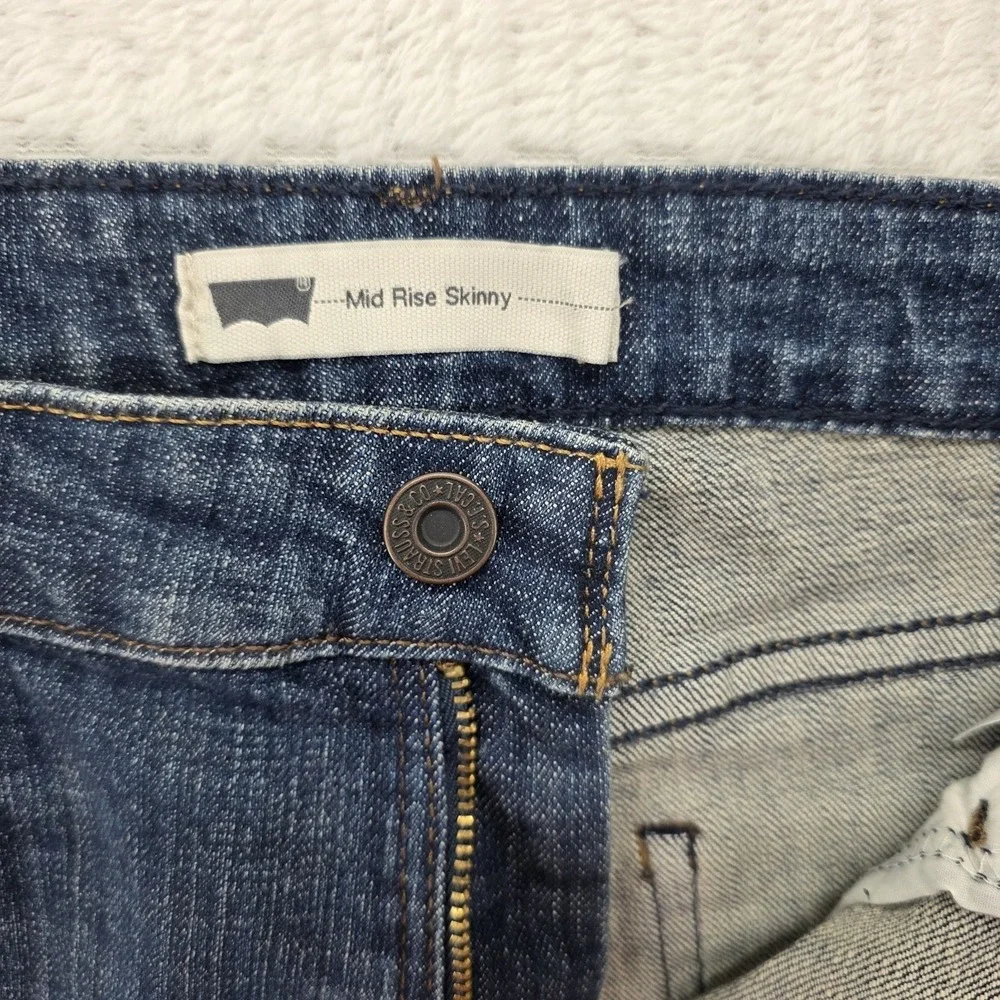 Levi Strauss Skinny Jeans Mens 31x32 Dark Wash Mid Rise Denim Stretch 5-Pocket